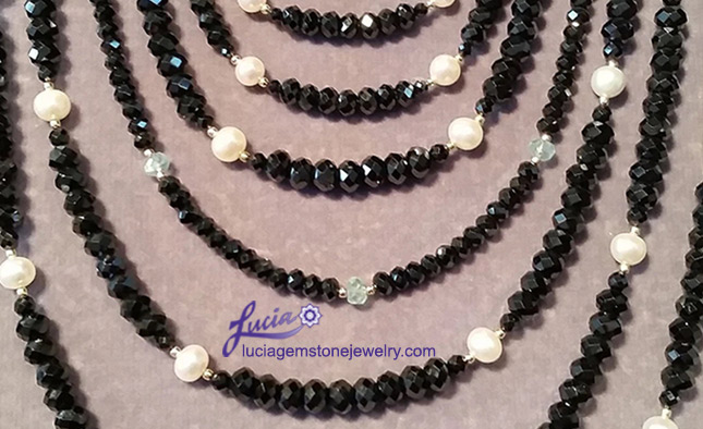 Herkimer Diamond/Black Spinel Necklace-NSL (HKD-12-4) | Rananjay Exports